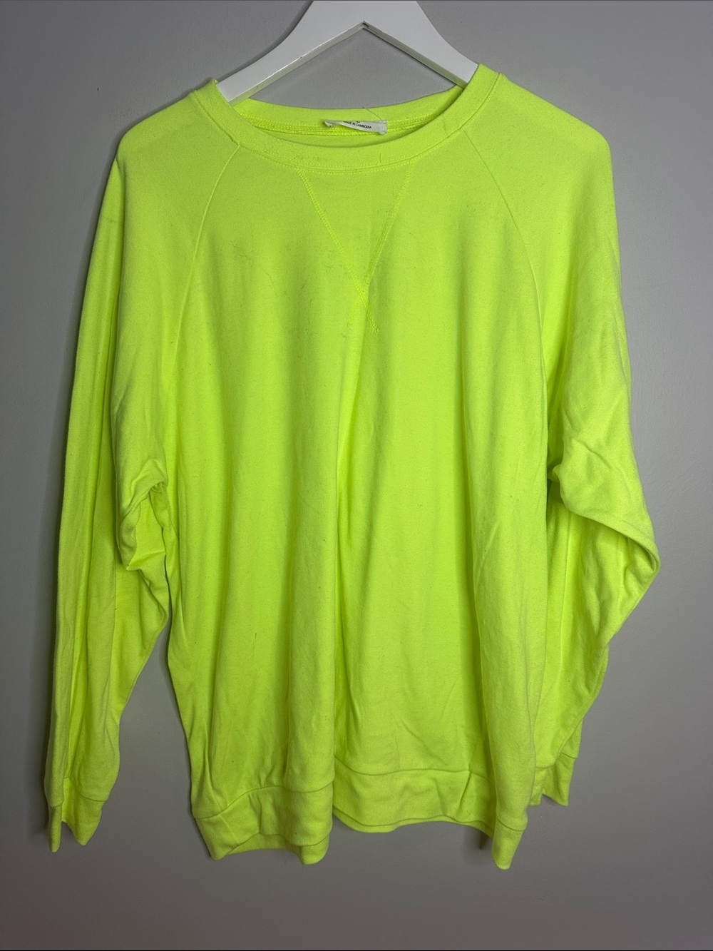 Zenana Neon Yellow Crewneck Sweatshirt size L